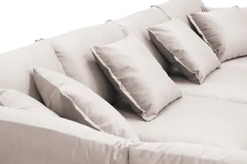 Rossita Lyx 5-seters venstrevendt U-formet ekstra dyp sofa med divan og sjeselong i fløyel - Beige - Møbler - Sofaer - U-sofa