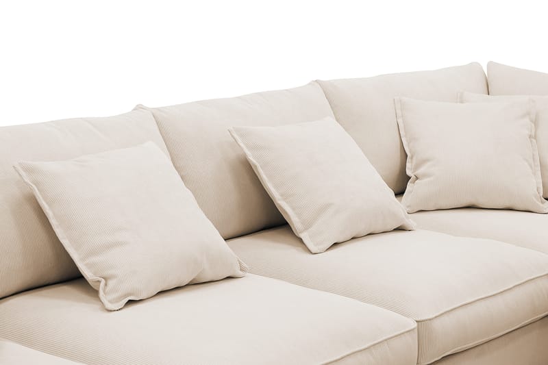 Rossita Lyx 5-seters venstrevendt U-formet ekstra dyp sofa med divan og sjeselong i manchester - Beige - Møbler - Sofaer - U-sofa