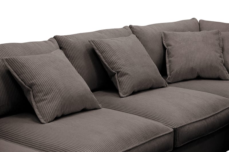 Rossita Lyx 5-seters venstrevendt U-formet ekstra dyp sofa med divan og sjeselong i manchester - Brun - Møbler - Sofaer - U-sofa
