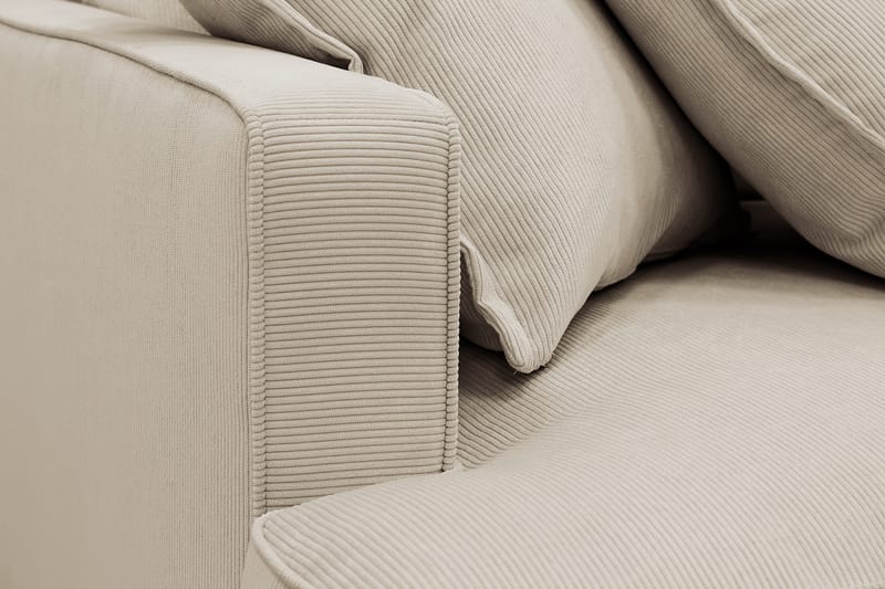 Rossita Lyx 5-seters venstrevendt U-formet ekstra dyp sofa med divan og sjeselong i manchester - Krem - Møbler - Sofaer - U-sofa