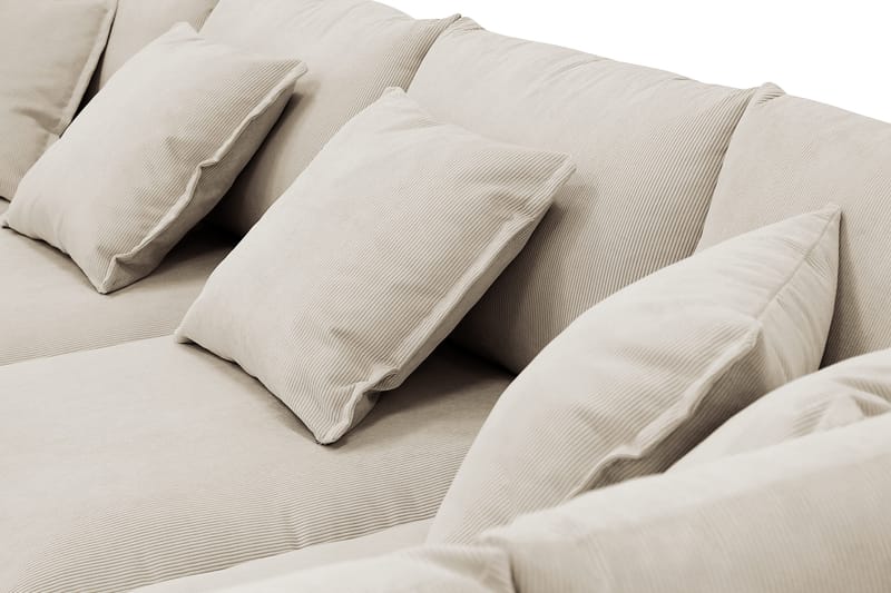 Rossita Lyx 5-seters venstrevendt U-formet ekstra dyp sofa med divan og sjeselong i manchester - Krem - Møbler - Sofaer - U-sofa