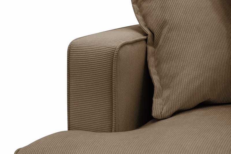 Rossita Lyx 5-seters venstrevendt U-formet ekstra dyp sofa med divan og sjeselong i manchester - Lysebrun - Møbler - Sofaer - U-sofa