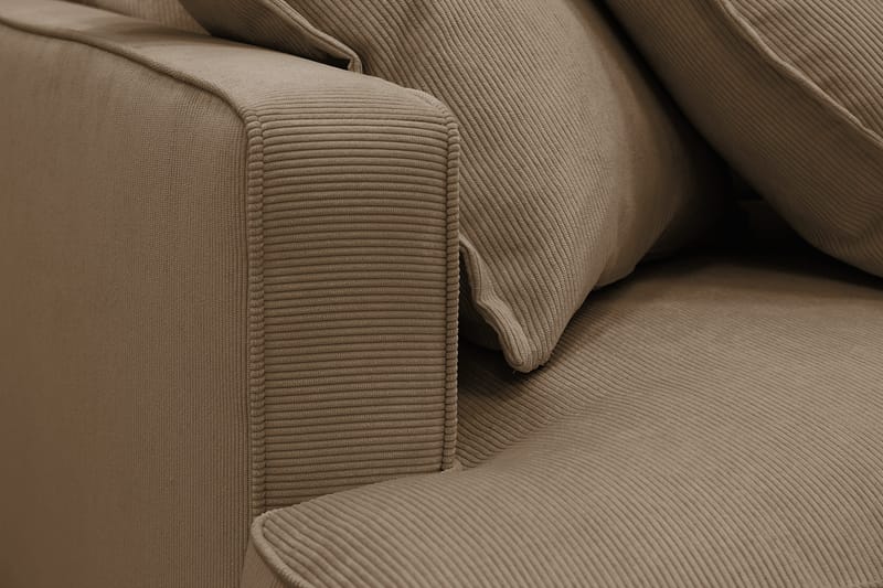 Rossita Lyx 5-seters venstrevendt U-formet ekstra dyp sofa med divan og sjeselong i manchester - Lysebrun - Møbler - Sofaer - U-sofa