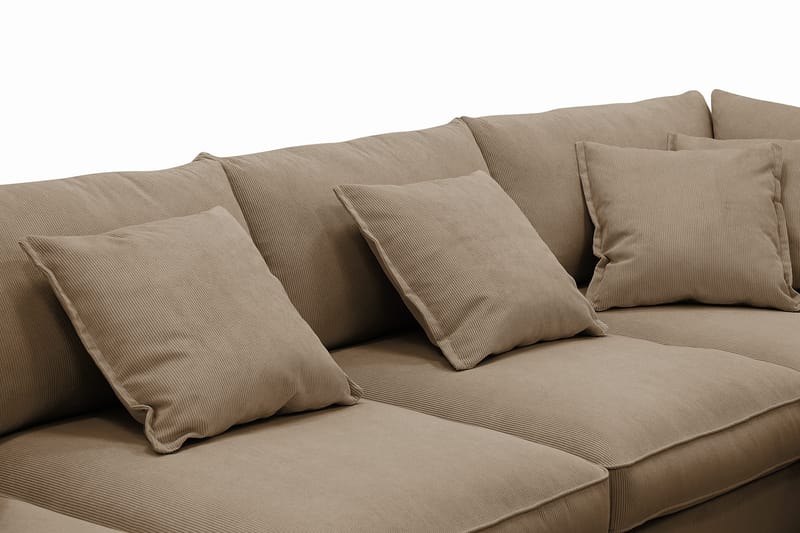 Rossita Lyx 5-seters venstrevendt U-formet ekstra dyp sofa med divan og sjeselong i manchester - Lysebrun - Møbler - Sofaer - U-sofa