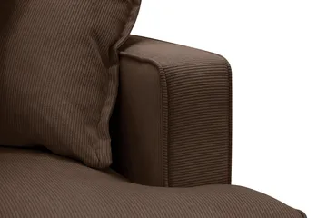 Rossita Lyx 5-seters venstrevendt U-formet ekstra dyp sofa med divan og sjeselong i manchester - Mørkebrun - Møbler - Sofaer - U-sofa