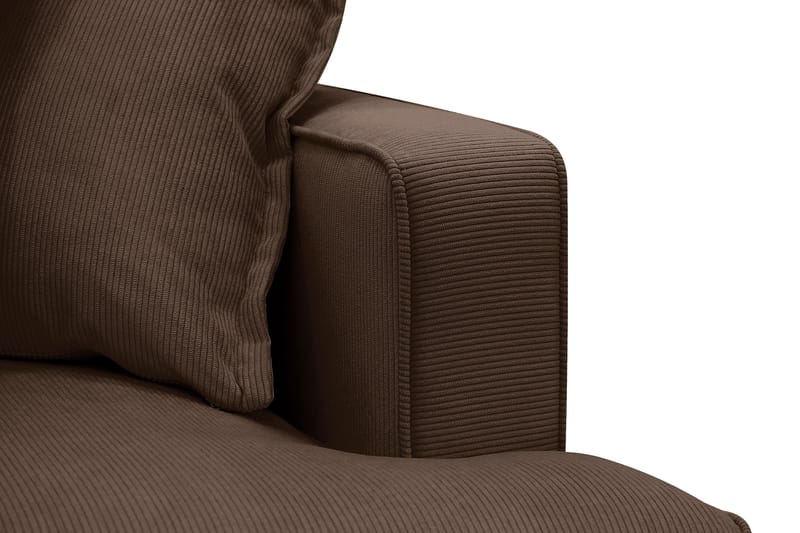 Rossita Lyx 5-seters venstrevendt U-formet ekstra dyp sofa med divan og sjeselong i manchester - Mørkebrun - Møbler - Sofaer - U-sofa