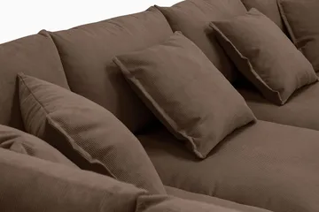 Rossita Lyx 5-seters venstrevendt U-formet ekstra dyp sofa med divan og sjeselong i manchester - Mørkebrun - Møbler - Sofaer - U-sofa