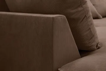 Rossita Lyx 5-seters venstrevendt U-formet ekstra dyp sofa med divan og sjeselong i manchester - Mørkebrun - Møbler - Sofaer - U-sofa