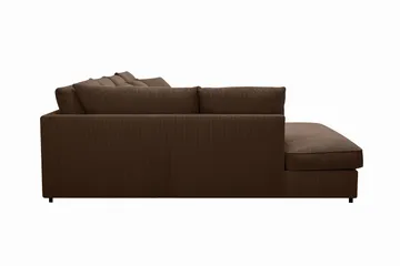 Rossita Lyx 5-seters venstrevendt U-formet ekstra dyp sofa med divan og sjeselong i manchester - Mørkebrun - Møbler - Sofaer - U-sofa