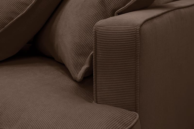 Rossita Lyx 5-seters venstrevendt U-formet ekstra dyp sofa med divan og sjeselong i manchester - Mørkebrun - Møbler - Sofaer - U-sofa