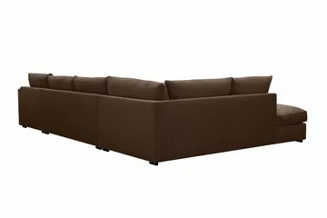 Rossita Lyx 5-seters venstrevendt U-formet ekstra dyp sofa med divan og sjeselong i manchester - Mørkebrun - Møbler - Sofaer - U-sofa