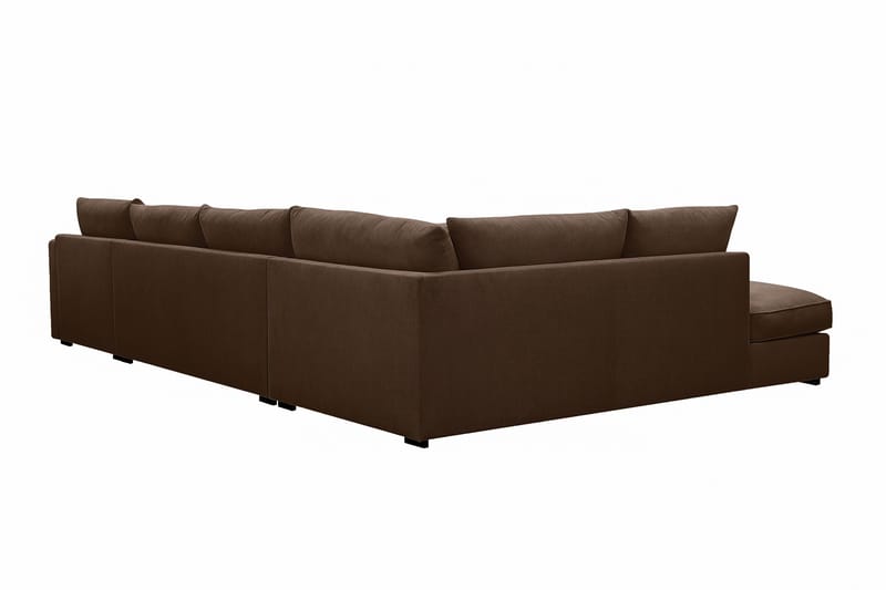 Rossita Lyx 5-seters venstrevendt U-formet ekstra dyp sofa med divan og sjeselong i manchester - Mørkebrun - Møbler - Sofaer - U-sofa