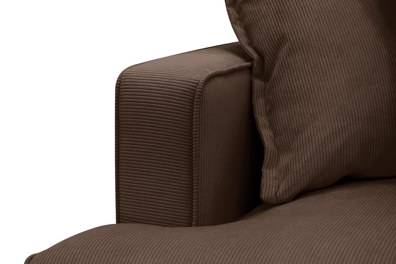 Rossita Lyx 5-seters venstrevendt U-formet ekstra dyp sofa med divan og sjeselong i manchester - Mørkebrun - Møbler - Sofaer - U-sofa