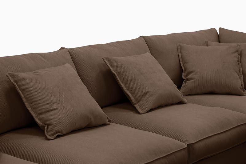 Rossita Lyx 5-seters venstrevendt U-formet ekstra dyp sofa med divan og sjeselong i manchester - Mørkebrun - Møbler - Sofaer - U-sofa