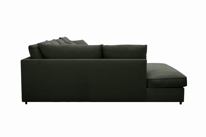 Rossita Lyx 5-seters venstrevendt U-formet ekstra dyp sofa med divan og sjeselong i manchester - Mørkegrønn - Møbler - Sofaer - U-sofa