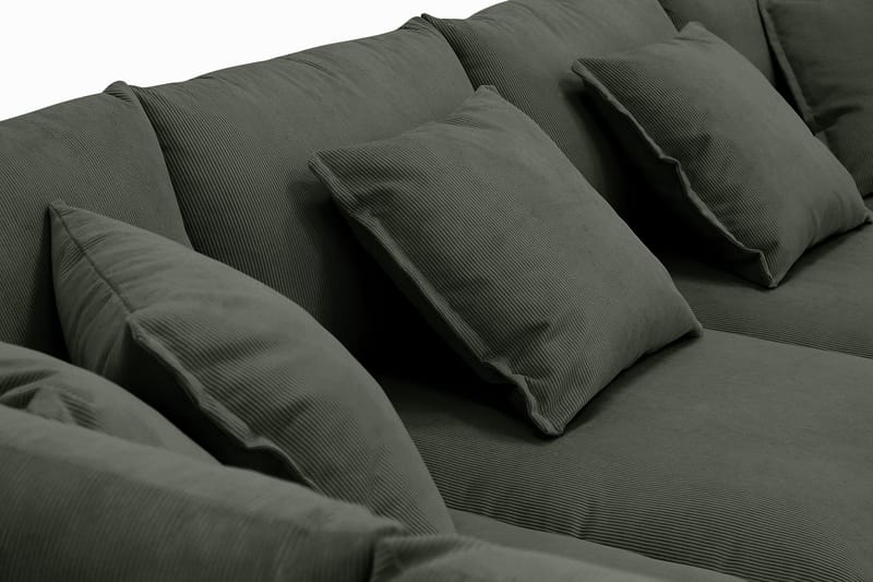 Rossita Lyx 5-seters venstrevendt U-formet ekstra dyp sofa med divan og sjeselong i manchester - Mørkegrønn - Møbler - Sofaer - U-sofa