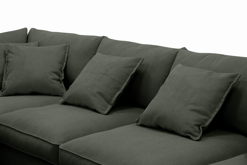 Rossita Lyx 5-seters venstrevendt U-formet ekstra dyp sofa med divan og sjeselong i manchester - Mørkegrønn - Møbler - Sofaer - U-sofa