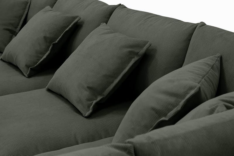 Rossita Lyx 5-seters venstrevendt U-formet ekstra dyp sofa med divan og sjeselong i manchester - Mørkegrønn - Møbler - Sofaer - U-sofa