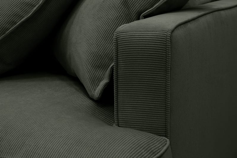 Rossita Lyx 5-seters venstrevendt U-formet ekstra dyp sofa med divan og sjeselong i manchester - Mørkegrønn - Møbler - Sofaer - U-sofa