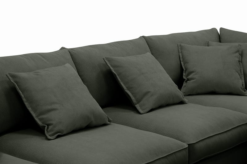 Rossita Lyx 5-seters venstrevendt U-formet ekstra dyp sofa med divan og sjeselong i manchester - Mørkegrønn - Møbler - Sofaer - U-sofa