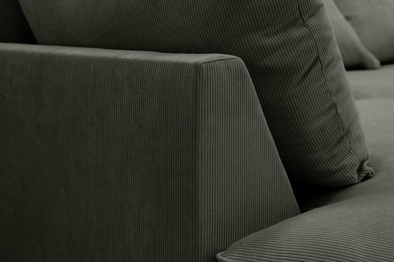Rossita Lyx 5-seters venstrevendt U-formet ekstra dyp sofa med divan og sjeselong i manchester - Mørkegrønn - Møbler - Sofaer - U-sofa