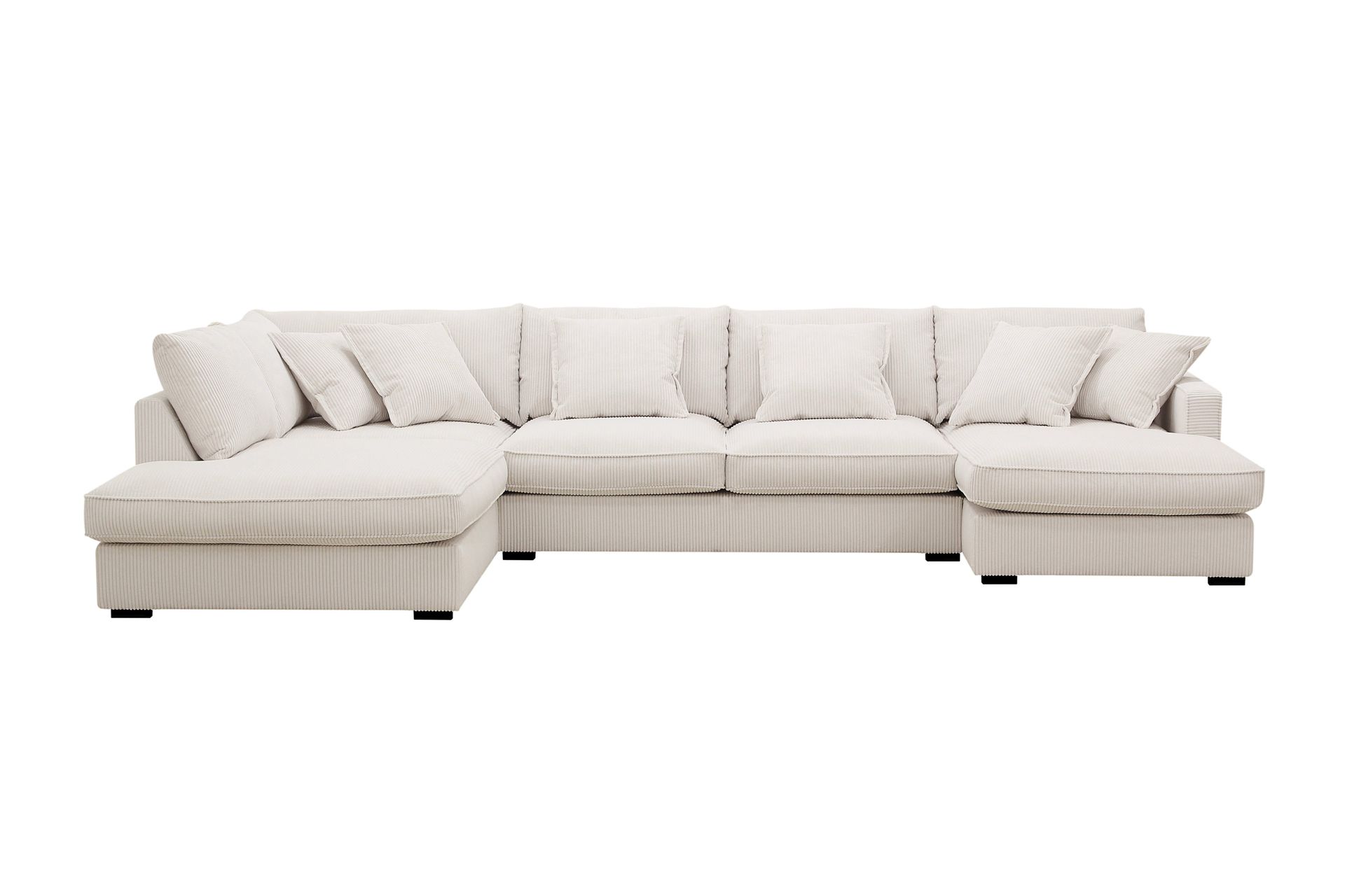 Rossita Lyx 5-seters venstrevendt U-formet ekstra dyp sofa med divan og sjeselong i manchester - Offwhite