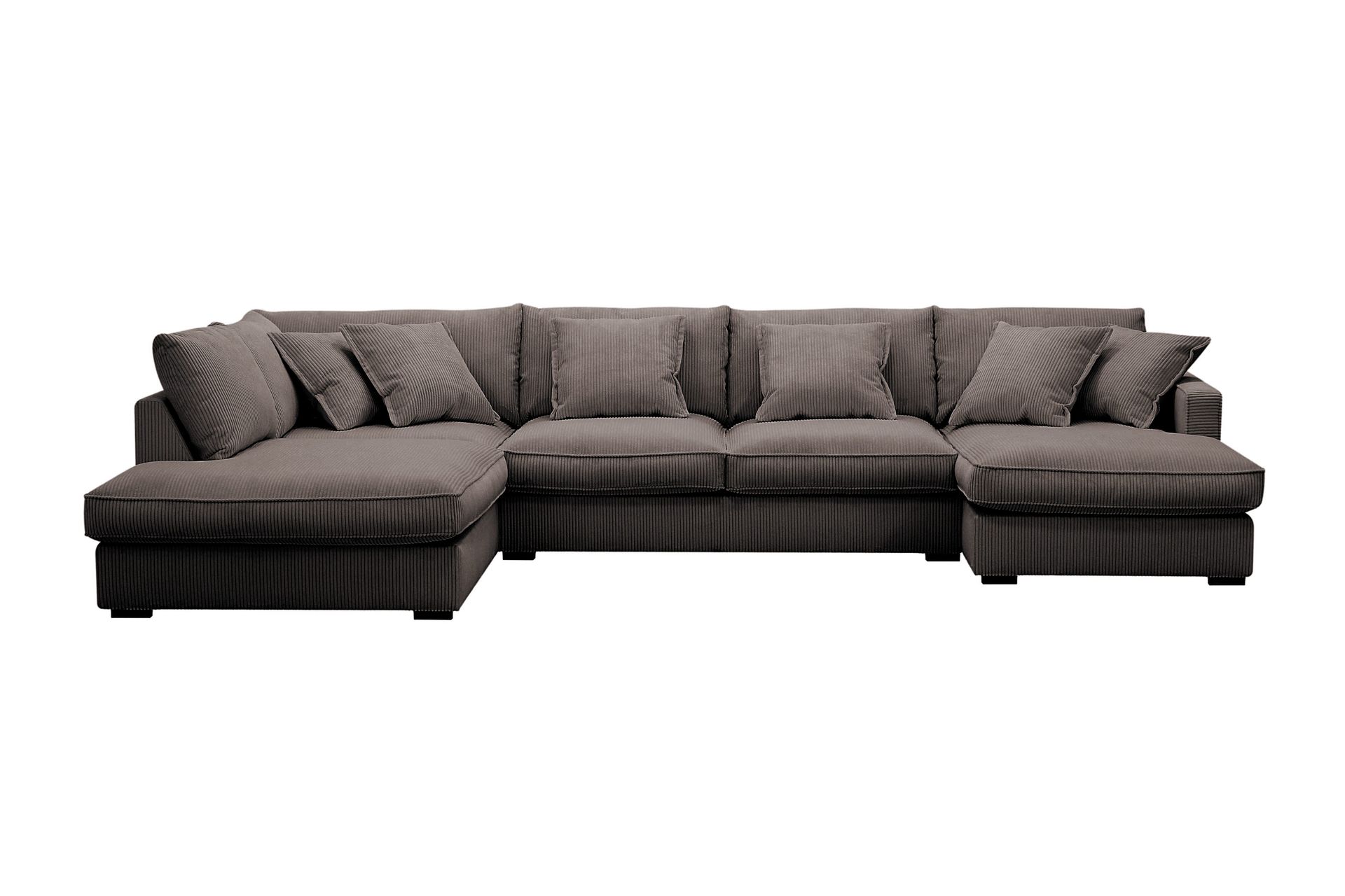 Rossita Lyx 5-seters venstrevendt U-formet ekstra dyp sofa med divan og sjeselong i manchester - Taupe