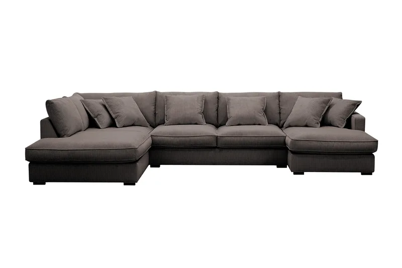Rossita Lyx 5-seters venstrevendt U-formet ekstra dyp sofa med divan og sjeselong i manchester, Taupe