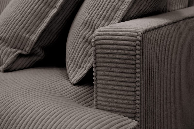 Rossita Lyx 5-seters venstrevendt U-formet ekstra dyp sofa med divan og sjeselong i manchester - Taupe - Møbler - Sofaer - U-sofa