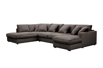 Rossita Lyx 5-seters venstrevendt U-formet ekstra dyp sofa med divan og sjeselong i manchester - Taupe - Møbler - Sofaer - U-sofa