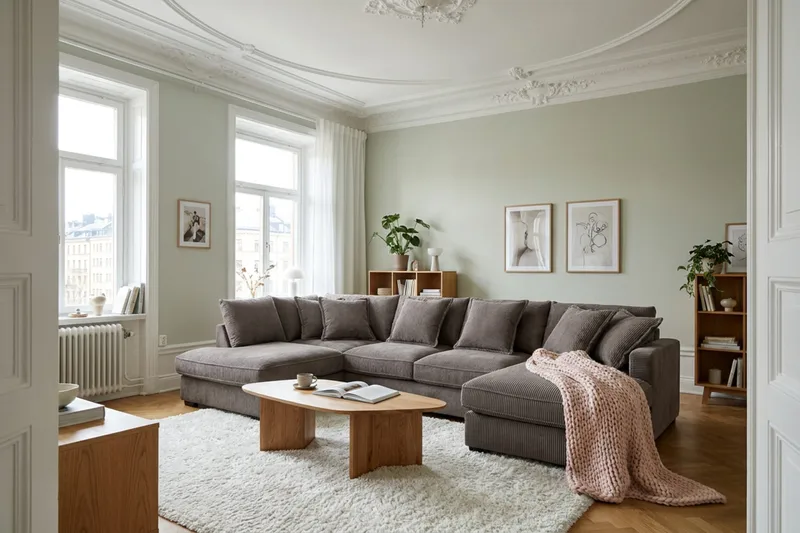 Rossita Lyx 5-seters venstrevendt U-formet ekstra dyp sofa med divan og sjeselong i manchester - Taupe - Møbler - Sofaer - U-sofa