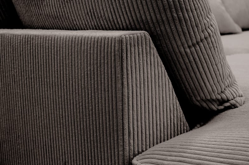 Rossita Lyx 6-seter Høyrevendt U-formet Ekstra dyp Sofa med Divan og Sjeselong i Kordfløyel - Brun - Møbler - Sofaer - U-sofa