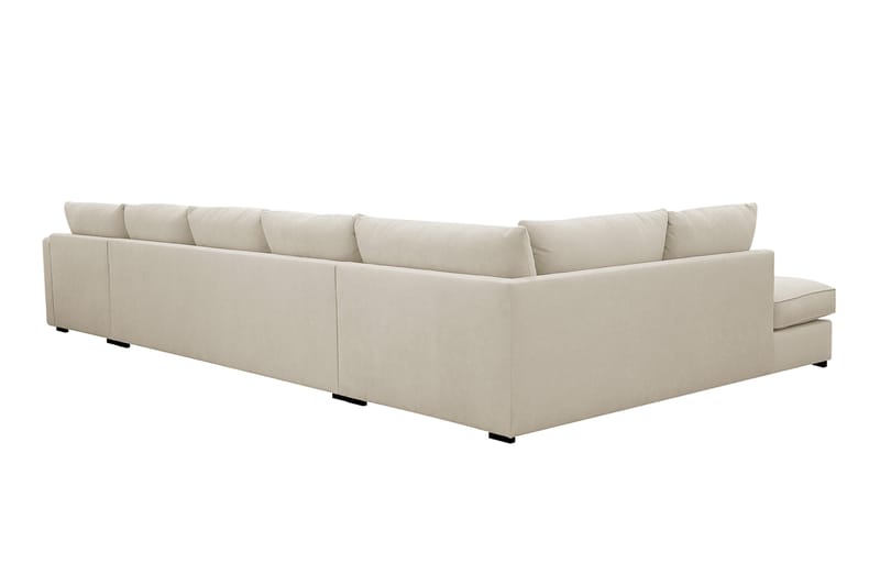 Rossita Lyx 6-seter Høyrevendt U-formet Ekstra dyp Sofa med Divan og Sjeselong i Stoff - Beige - Møbler - Sofaer - U-sofa