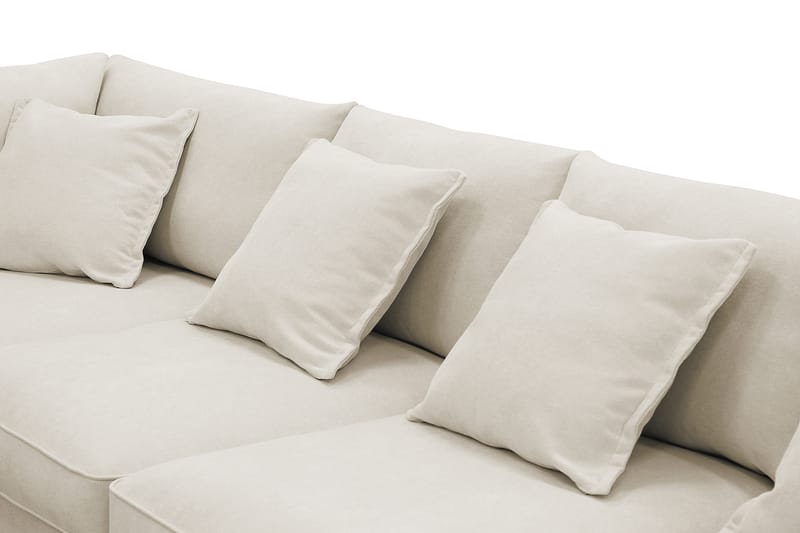 Rossita Lyx 6-seter Høyrevendt U-formet Ekstra dyp Sofa med Divan og Sjeselong i Stoff - Beige - Møbler - Sofaer - U-sofa