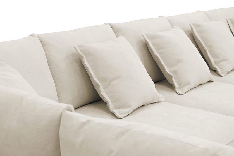 Rossita Lyx 6-seter Høyrevendt U-formet Ekstra dyp Sofa med Divan og Sjeselong i Stoff - Beige - Møbler - Sofaer - U-sofa