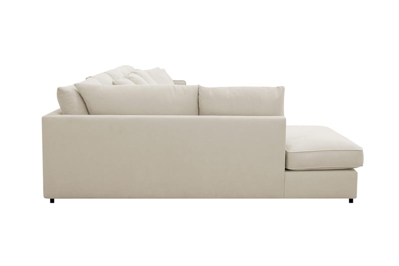 Rossita Lyx 6-seter Høyrevendt U-formet Ekstra dyp Sofa med Divan og Sjeselong i Stoff - Beige - Møbler - Sofaer - U-sofa