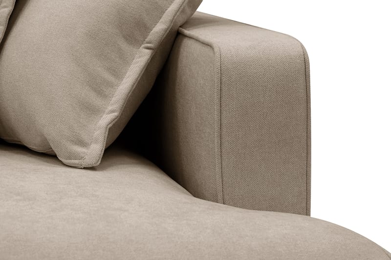 Rossita Lyx 6-seter Høyrevendt U-formet Ekstra dyp Sofa med Divan og Sjeselong i Stoff - Brun - Møbler - Sofaer - U-sofa