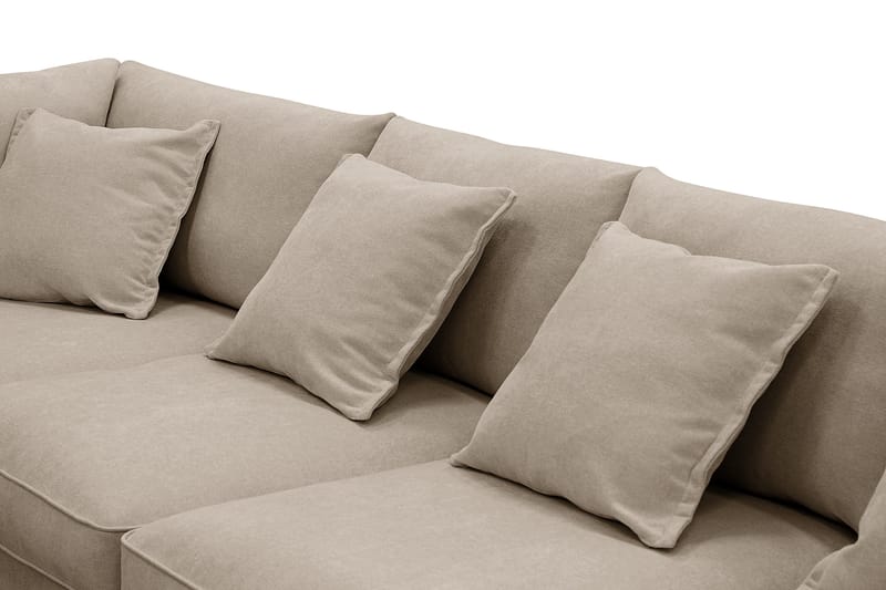 Rossita Lyx 6-seter Høyrevendt U-formet Ekstra dyp Sofa med Divan og Sjeselong i Stoff - Brun - Møbler - Sofaer - U-sofa