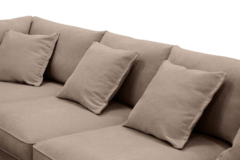 Rossita Lyx 6-seter Høyrevendt U-formet Ekstra dyp Sofa med Divan og Sjeselong i Stoff - Mørk brun - Møbler - Sofaer - U-sofa