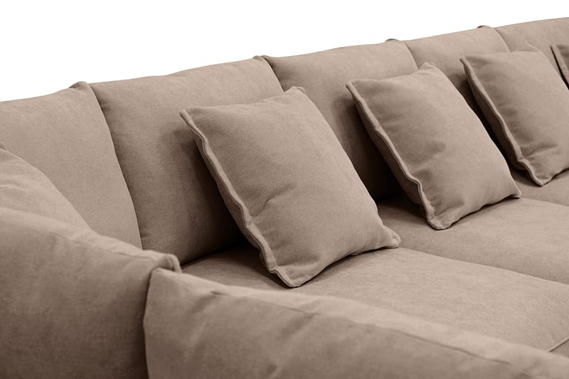 Rossita Lyx 6-seter Høyrevendt U-formet Ekstra dyp Sofa med Divan og Sjeselong i Stoff - Mørk brun - Møbler - Sofaer - U-sofa