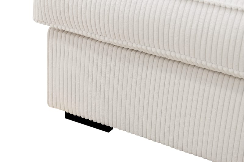 Rossita Lyx 6-seter Venstrevendt U-formet Ekstra dyp Sofa med Divan og Sjeselong i Kordfløyel - Naturhvit - Møbler - Sofaer - U-sofa
