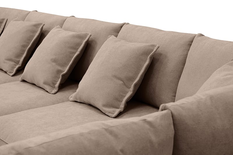 Rossita Lyx 6-seter Venstrevendt U-formet Ekstra dyp Sofa med Divan og Sjeselong i Stoff - Mørk brun - Møbler - Sofaer - U-sofa