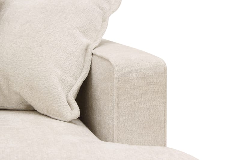 Rossita Lyx 6-seters høyrevendt U-formet ekstra dyp sofa med divan og sjeselong i chenille - Beige - Møbler - Sofaer - U-sofa