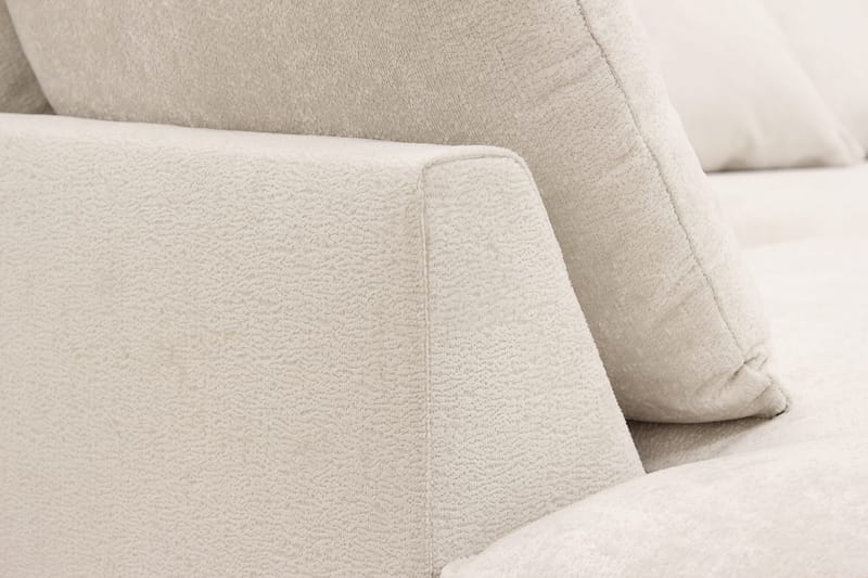 Rossita Lyx 6-seters høyrevendt U-formet ekstra dyp sofa med divan og sjeselong i chenille - Beige - Møbler - Sofaer - U-sofa