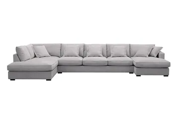 Rossita Lyx 6-seters høyrevendt U-formet ekstra dyp sofa med divan og sjeselong i chenille