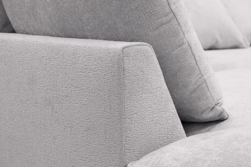 Rossita Lyx 6-seters høyrevendt U-formet ekstra dyp sofa med divan og sjeselong i chenille - Grå - Møbler - Sofaer - U-sofa