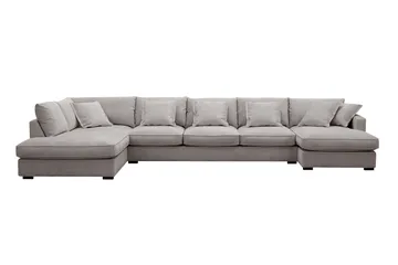Rossita Lyx 6-seters høyrevendt U-formet ekstra dyp sofa med divan og sjeselong i chenille