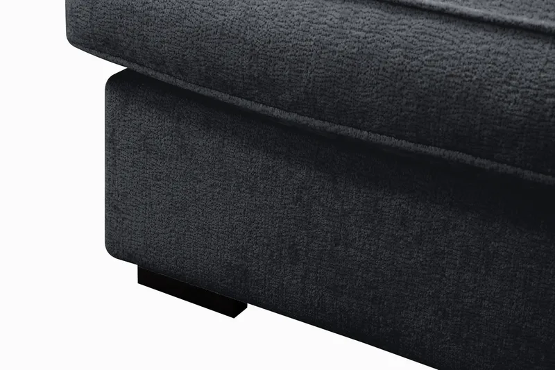 Rossita Lyx 6-seters høyrevendt U-formet ekstra dyp sofa med divan og sjeselong i chenille - Svart - Møbler - Sofaer - U-sofa