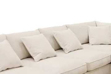 Rossita Lyx 6-seters høyrevendt U-formet ekstra dyp sofa med divan og sjeselong i chenille - Trenza 06, Beige Chenille - Møbler - Sofaer - U-sofa