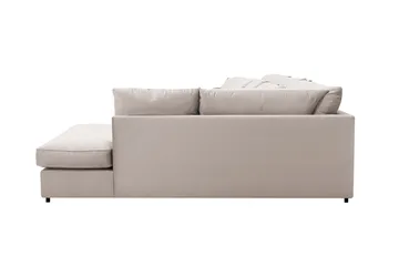 Rossita Lyx 6-seters høyrevendt U-formet ekstra dyp sofa med divan og sjeselong i fløyel - Beige - Møbler - Sofaer - U-sofa